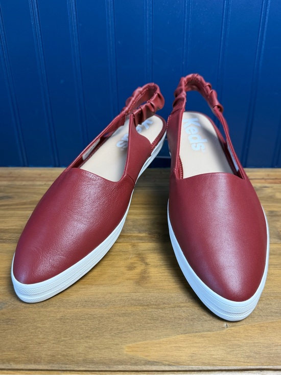 Keds Shoes - Keds Point Slingback Leather Flats Red Burgundy Size 9.5